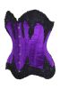 Top Drawer Purple Velvet & Beaded Steel Boned Overbust Corset
