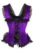 LIMITED EDITION Top Drawer Purple Velvet & Lace Steel Boned Corset w/Cap Sleeves