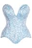 LIMITED EDITION Top Drawer Steel Boned Blue Brocade Plunge Overbust Corset Top
