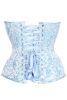 LIMITED EDITION Top Drawer Steel Boned Blue Brocade Plunge Overbust Corset Top