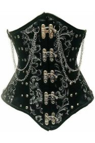 Top Drawer Steel Boned Underbust Corset w/Chains and Clasps (Size: Small)
