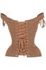 LIMITED EDITION Top Drawer Tan Suede Steel Boned Corset w/Straps