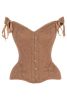 LIMITED EDITION Top Drawer Tan Suede Steel Boned Corset w/Straps