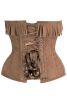 LIMITED EDITION Top Drawer Tan Suede Steel Boned Overbust Corset w/Fringe